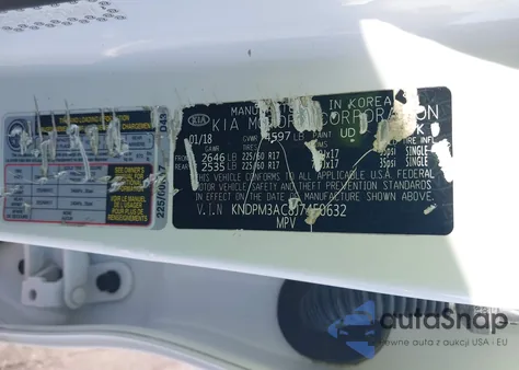 2018 Kia Sportage Lx z USA, uszkodzony, nr VIN KNDPM3AC8J7450632